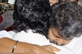 Thalapathy Vijay consoles emotional Jiiva at R. B. Choudary’s funeral