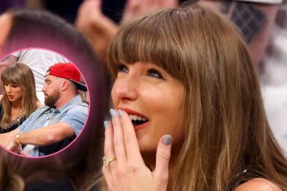 Travis Kelce makes Taylor Swift laugh at NBA game