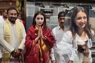 Trisha Krishnan visits Tirupati temple on her birthday