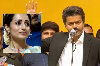 Trisha Krishnan’s emotional reaction to Vijay’s speech during the swearing-in ceremony goes viral; fans react