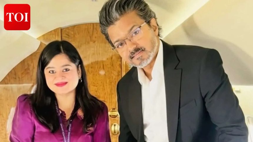 Vijay’s flight photo with an air hostess goes viral