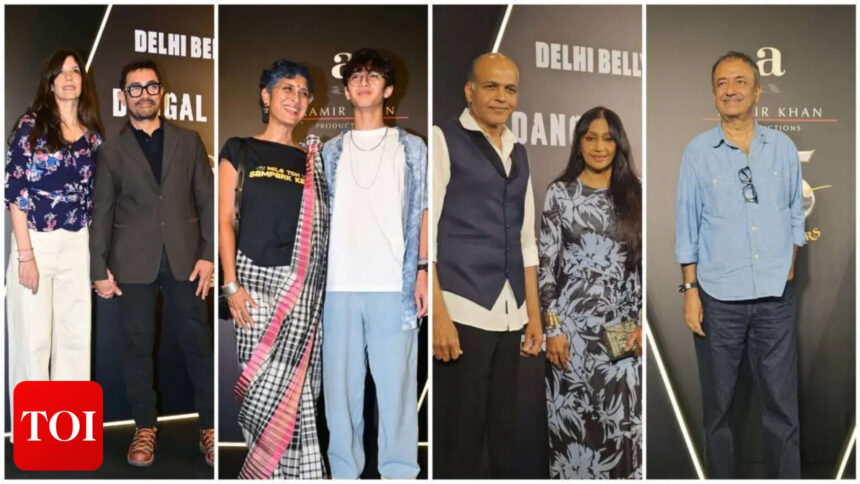 Aamir holds Gauri's hand at Lagaan 25 bash; Kiran and Azad join