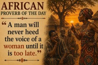 African proverb of the day: “A man will never heed the voice of a woman until it is too late.”