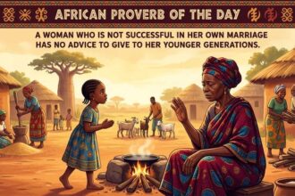 African proverb of the day: "A woman who is not successful in her own marriage has no…" - a sharp old saying about who has