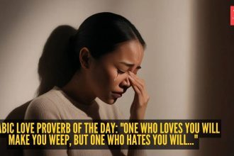 Arabic love proverb of the day: "One who loves you will make you weep, but one who hates you will..."