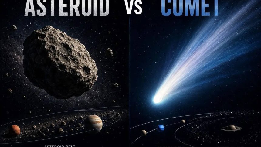 Asteroid vs Comet: Comparing their origins, structure and journey through space