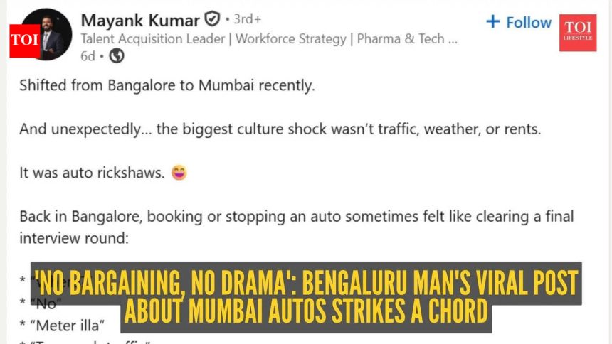 Bengaluru man moves to Mumbai, says his biggest culture shock wasn't the weather or rents