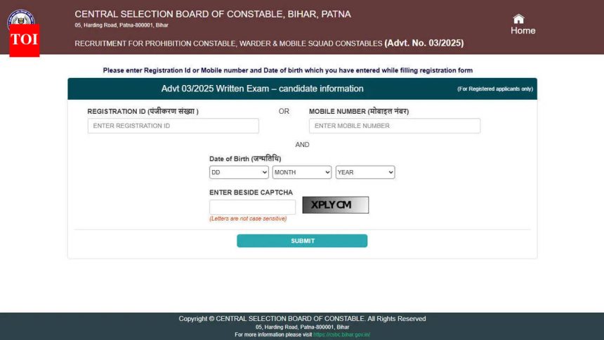 Bihar CSBC exam city slip released, Jail Prahari admit card download begins June 8; check details here