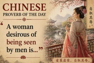 Chinese proverb of the day: “A woman desirous of being seen by men is…”