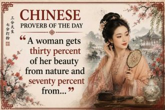 Chinese proverb of the day: “A woman gets thirty percent of her beauty from nature and seventy percent from...” — why t