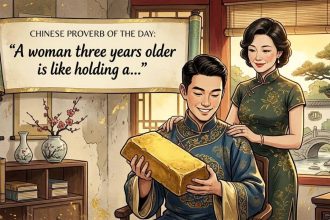 Chinese proverb of the day: “A woman three years older is like holding a...”