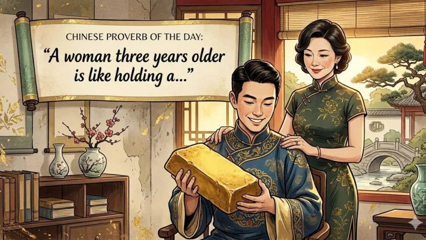 Chinese proverb of the day: “A woman three years older is like holding a...”