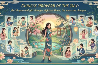 Chinese proverb of the day: “An 18-year-old girl changes eighteen times; the more she changes…”