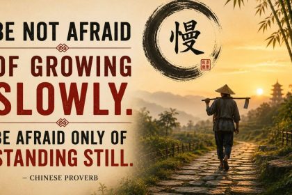 Chinese proverb of the day: 'Be not afraid of growing slowly. Be afraid only of ... ' — a lesson on why slow progress alway