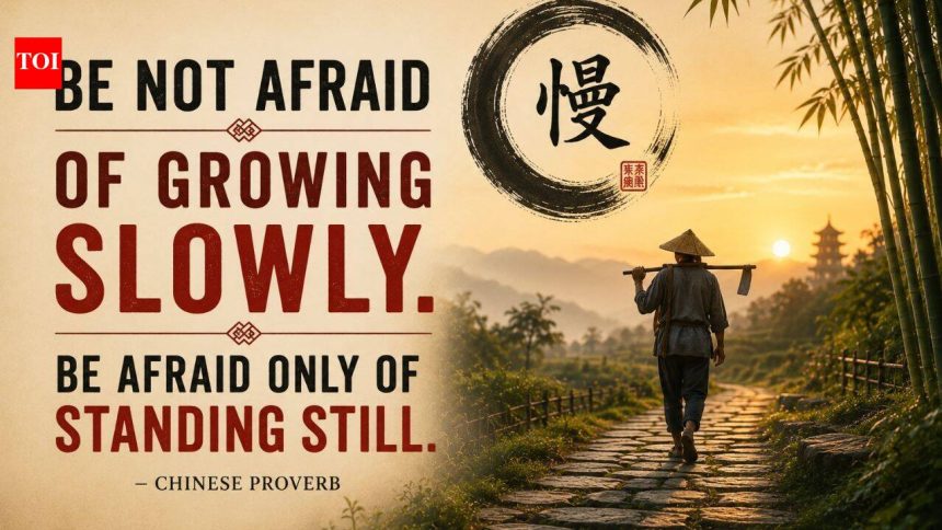 Chinese proverb of the day: 'Be not afraid of growing slowly. Be afraid only of ... ' — a lesson on why slow progress alway