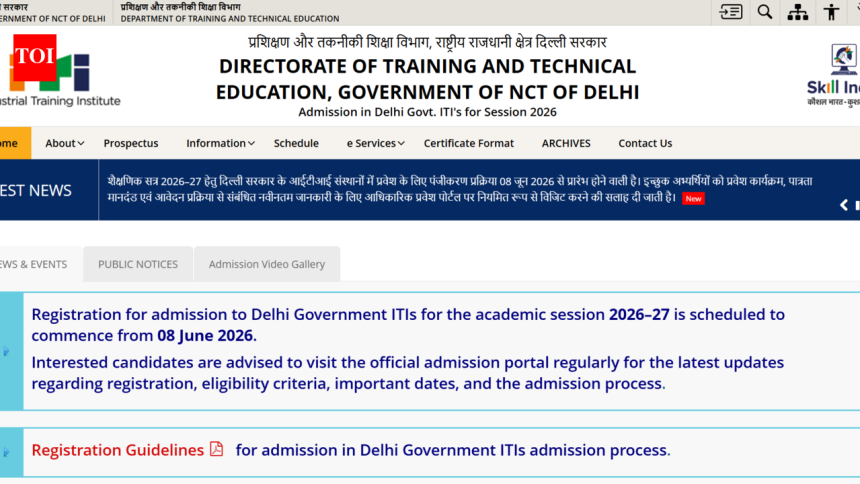 Delhi ITI admission 2026: Registration begins today at itidelhi.admissions.nic.in, check how to apply