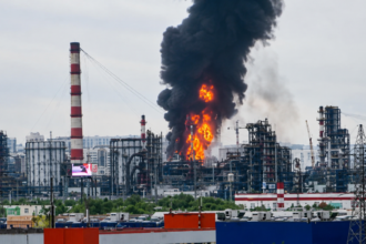 'Dragging out of war': Ukraine hits Moscow region's largest refinery in deep-strike attack - video