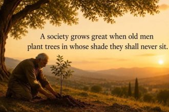 Greek proverb of the day: “A society grows great when old men plant trees in whose shade…”