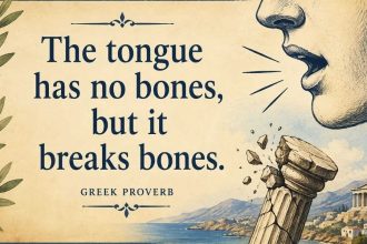 Greek proverbs of the day: "The tongue has no bones, but it breaks..."