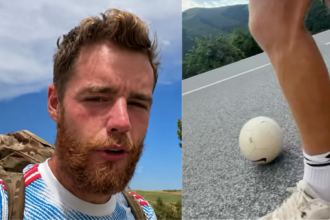 Honouring father's memory: British man is dribbling a football 2,000 miles from Africa to England to raise money for charity