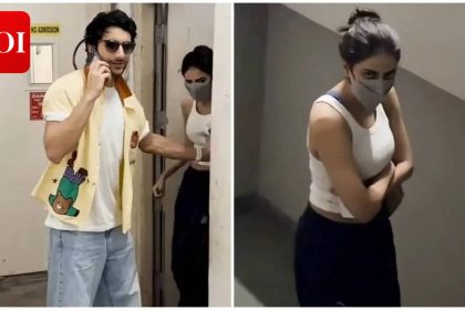 Ibrahim pushes Palak back as paps spot them after movie date