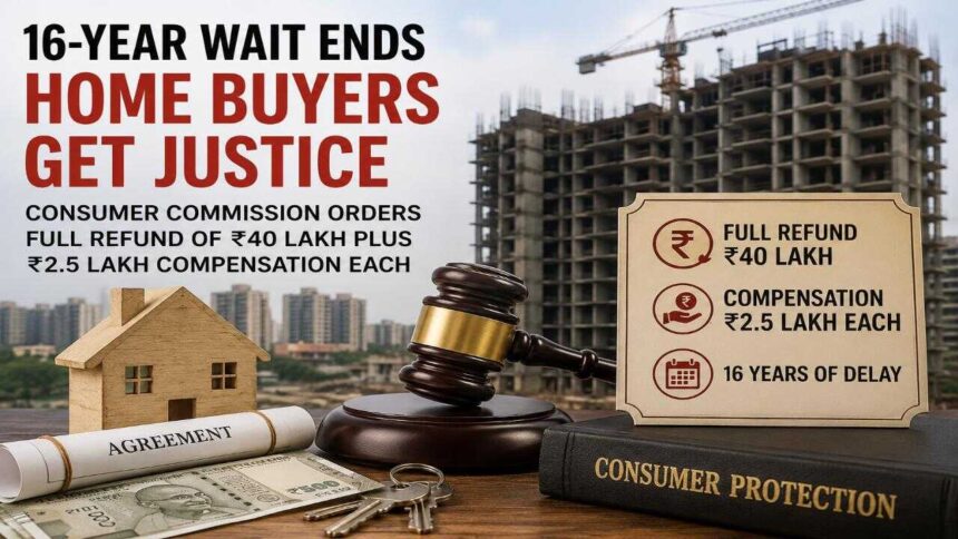 In landmark consumer ruling, home buyers win full ₹40 lakh refund and compensation after 16 years without a home