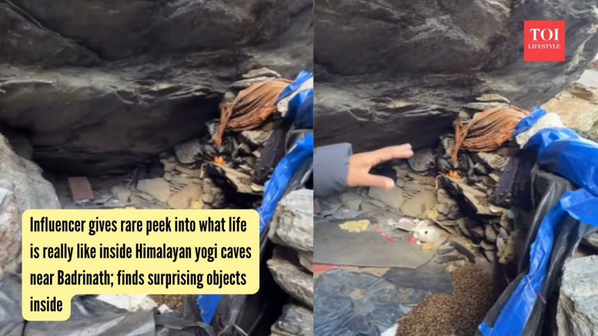 Influencer gives rare peek into what life is really like inside Himalayan yogi caves near Badrinath; finds surprising objects