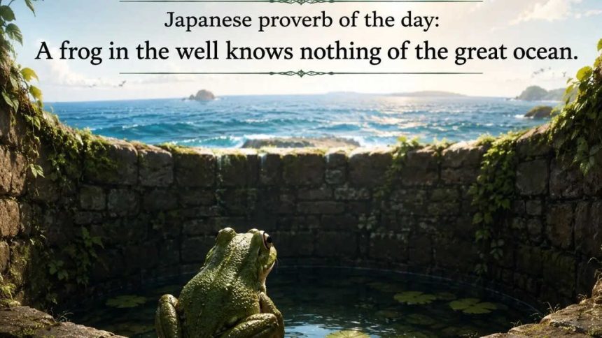 Japanese proverb of the day: "A frog in the well knows nothing of the great ocean"