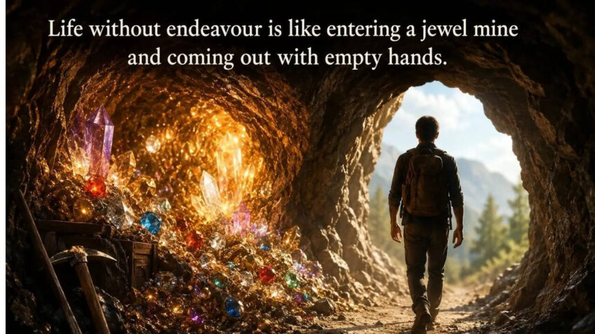 Japanese proverb of the day: “Life without endeavour is like entering a jewel mine and coming out...”