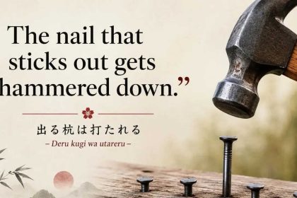 Japanese proverb of the day: "The nail that sticks out gets..."