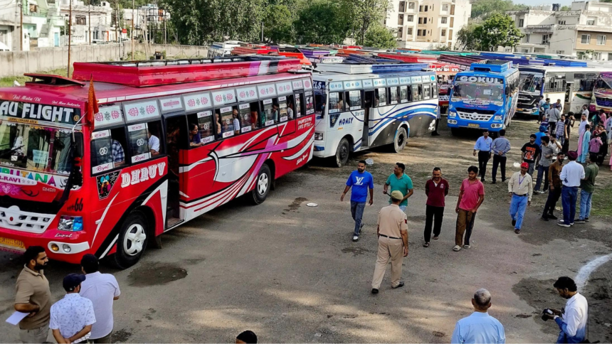 Kheer Bhawani yatra begins; 8,500 pilgrims in 214 buses leave Jammu