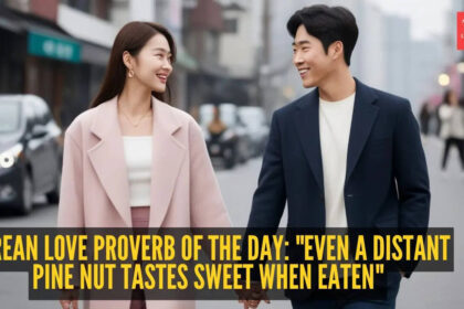 Korean love proverb of the day: "Even a distant pine nut tastes sweet when eaten"
