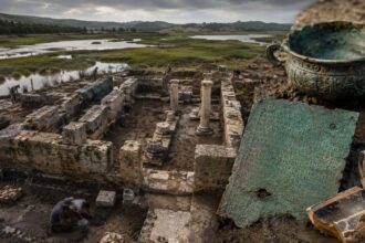 Lost for 2,500 years, the ancient Poseidon sanctuary emerges from the Greek marshlands with mysterious inscribed artefacts