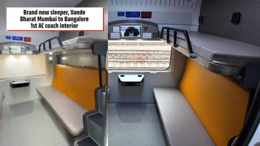 Mumbai–Bengaluru Vande Bharat Sleeper’s New First AC Coach look is out and it looks like a boutique hotel