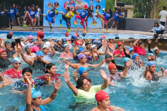 Over 100 participants take the plunge at city Aqua Zumba session