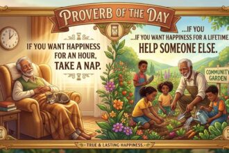 Proverb of the day: "If you want happiness for an hour, take a nap. If you want happiness for a lifetime…" - the simple sec