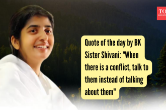 Quote of the day by BK Sister Shivani: "When there is a conflict, talk to them instead of talking about them"