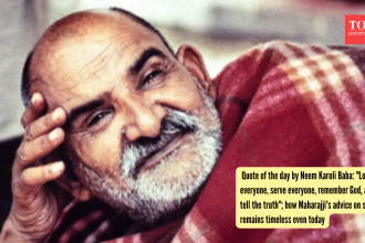Quote of the day by Neem Karoli Baba: "Love everyone, serve everyone, remember God, and tell the truth"; how Maharaj ji's adv