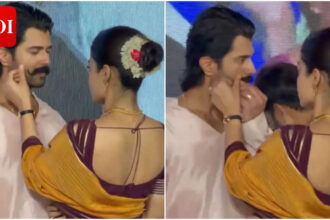 Rashmika twirls Vijay Deverakonda's moustache - VIDEO