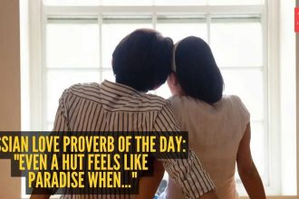 Russian love proverb of the day: "Even a hut feels like paradise when..."