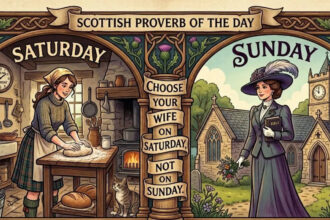 Scottish proverb of the day: "Choose your wife on Saturday, not on…" - proverb offers a timeless lesson about love, trust a