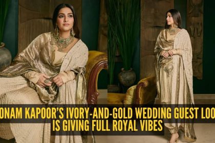 Sonam Kapoor turns up at Anshula Kapoor’s wedding in ivory-gold couture and steals the spotlight effortlessly