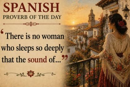 Spanish proverb of the day: “There is no woman who sleeps so deeply that the sound of…”