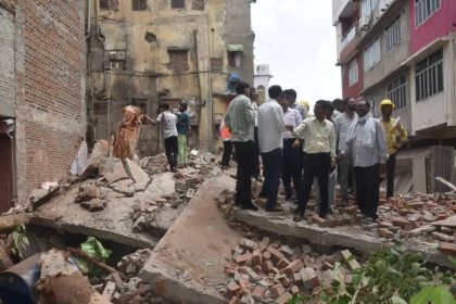 Tilted six-storey building demolished in Jaipur’s Ramganj, family loses home