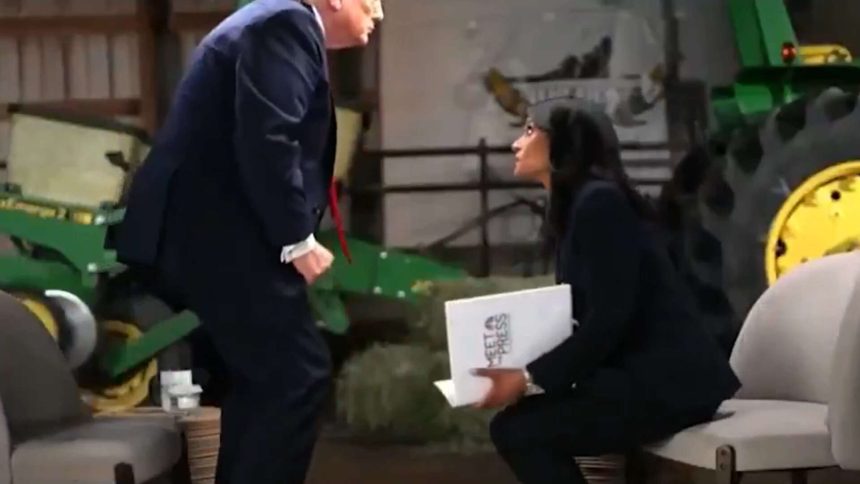Trump walks out of interview after being pressed for evidence of how Biden rigged 2020 election