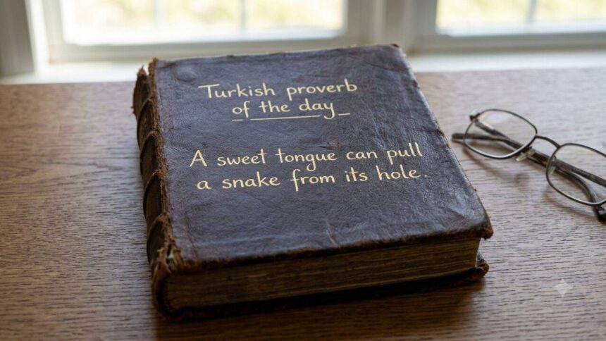 Turkish proverb of the day: "A sweet tongue can pull a snake from its hole." - why gentle words achieve what force cannot