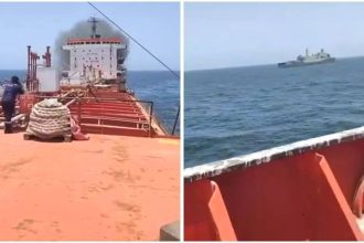 US sanctioned vessel catches fire, 24 Indian crew members evacuated