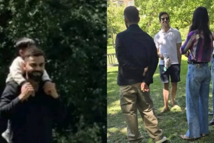 Virat carries Akaay on his shoulders during UK park outing with Anushka, fans react