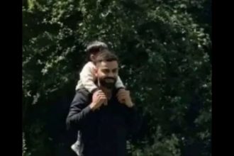 Virat Kohli carries son Akaay on his shoulders during UK outing with Anushka Sharma