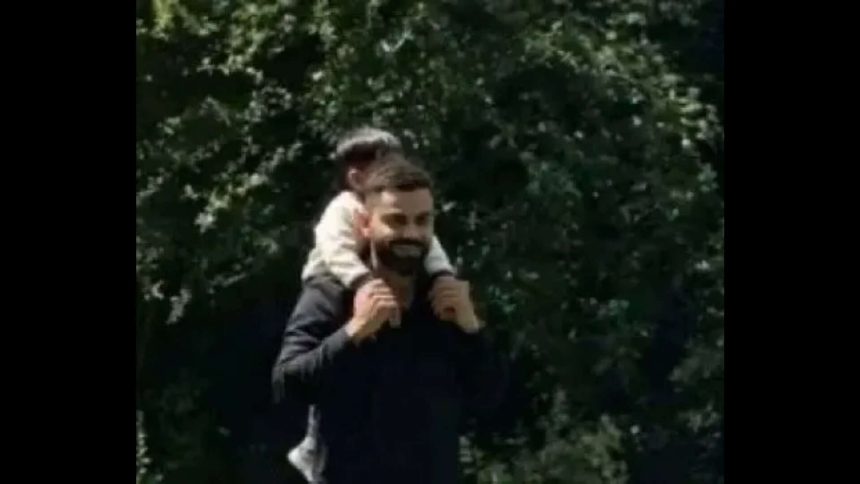 Virat Kohli carries son Akaay on his shoulders during UK outing with Anushka Sharma